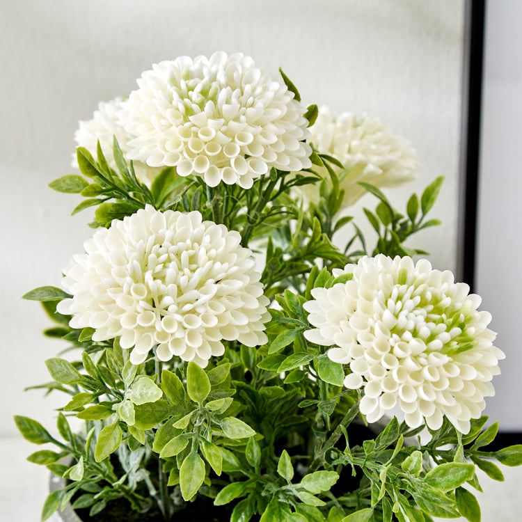 Gloria Bloom Artificial Chrysthemum Flowers in Paper Mache Pot