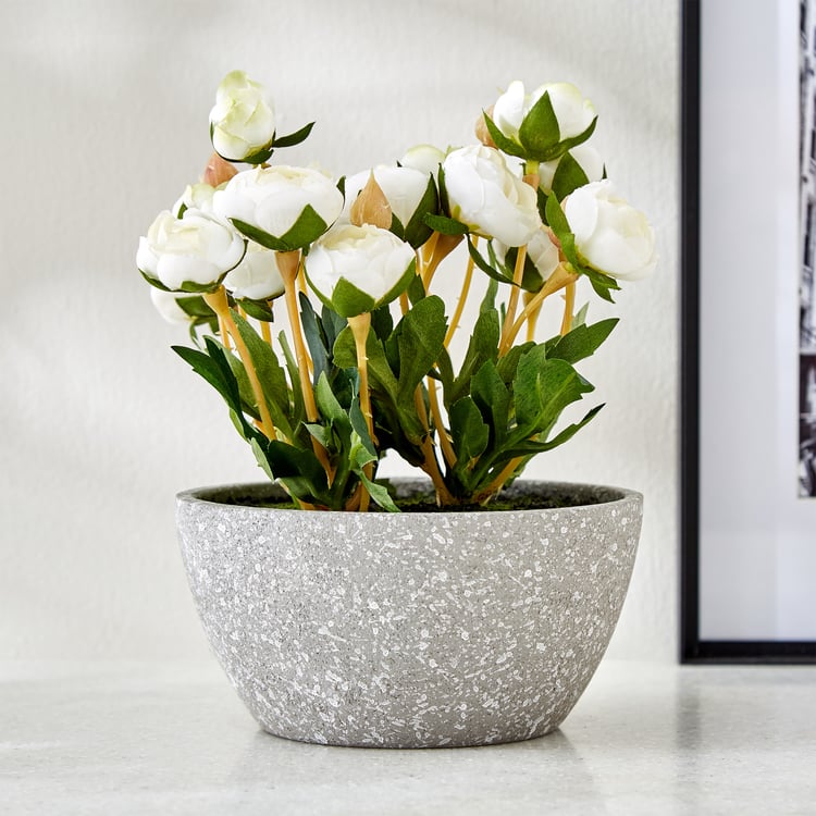 Gloria Bloom Artificial Peony Flowers in Paper Mache Pot