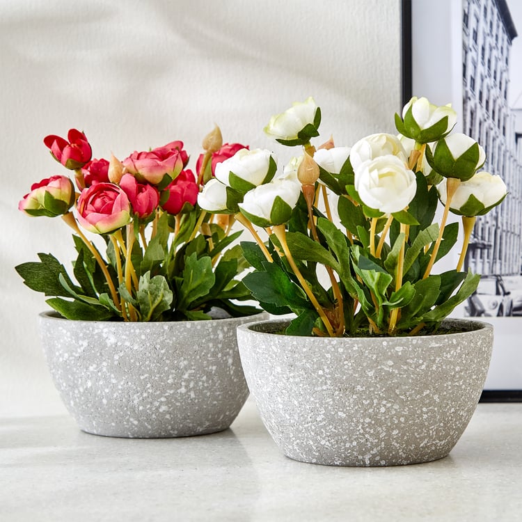 Gloria Bloom Artificial Peony Flowers in Paper Mache Pot