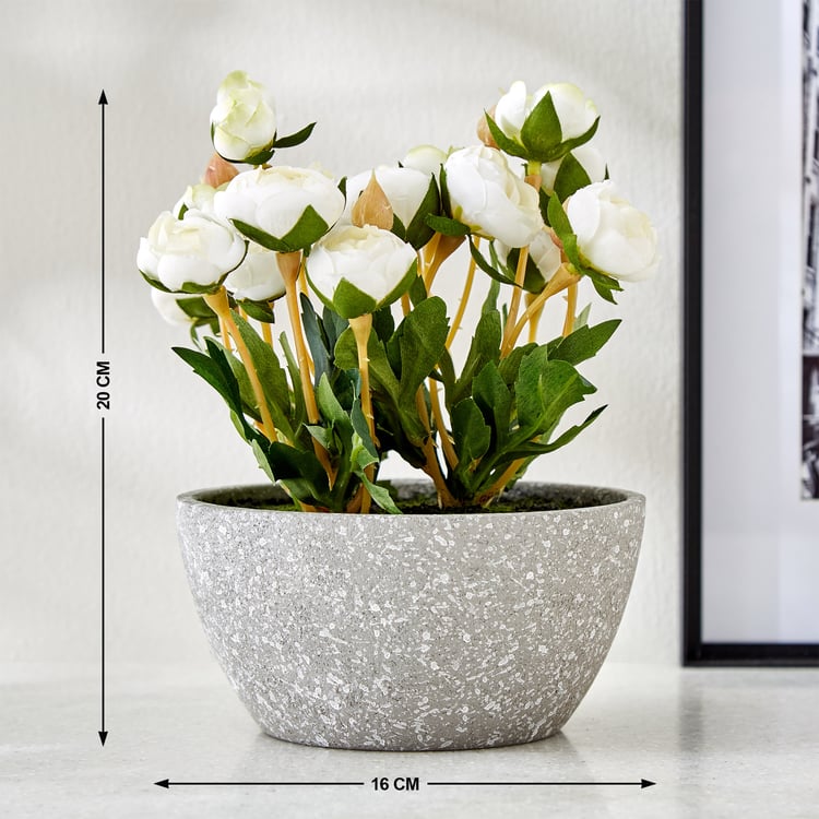 Gloria Bloom Artificial Peony Flowers in Paper Mache Pot