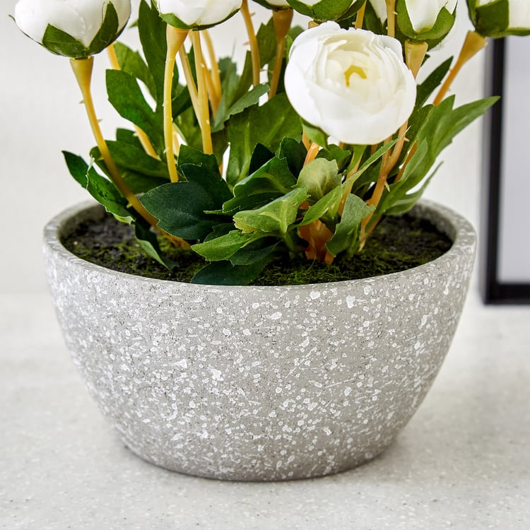 Gloria Bloom Artificial Peony Flowers in Paper Mache Pot