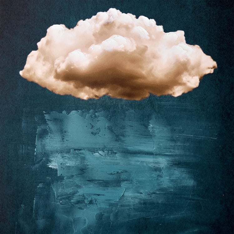 Artistry Dusk Canvas Hand Painted Cloud Picture Frame - 50x70cm