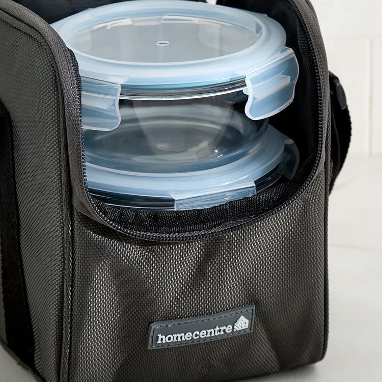 Korobka Brooklyn Set of 3 Borosilicate Glass Lunch Box with Bag- 400ml