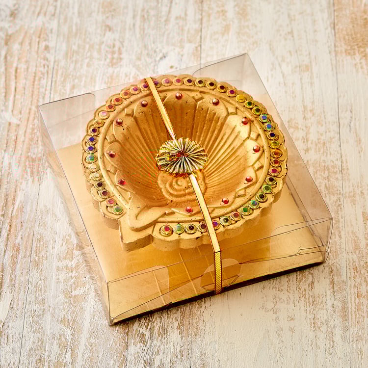 Utsav Clay Embellished Akhand Diya