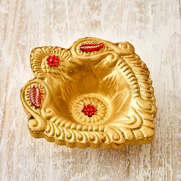 Utsav Set of 4 Clay Embellished Diyas
