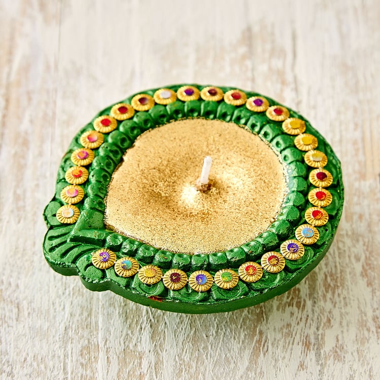 Utsav Set of 4 Clay Embellished Diyas