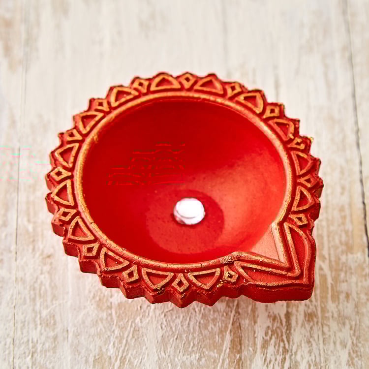 Utsav Set of 4 Clay Embellished Diyas
