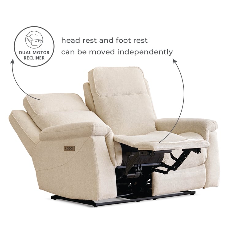 Oliver NXT Fabric 3-Seater Electric Recliner - Beige