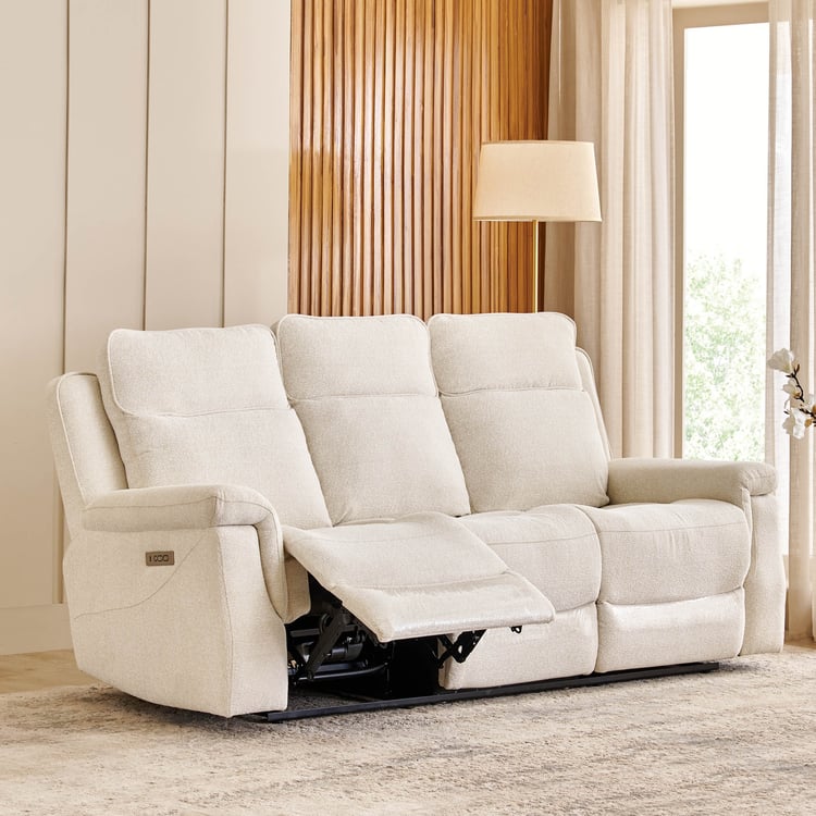 Oliver NXT Fabric 3-Seater Electric Recliner - Beige
