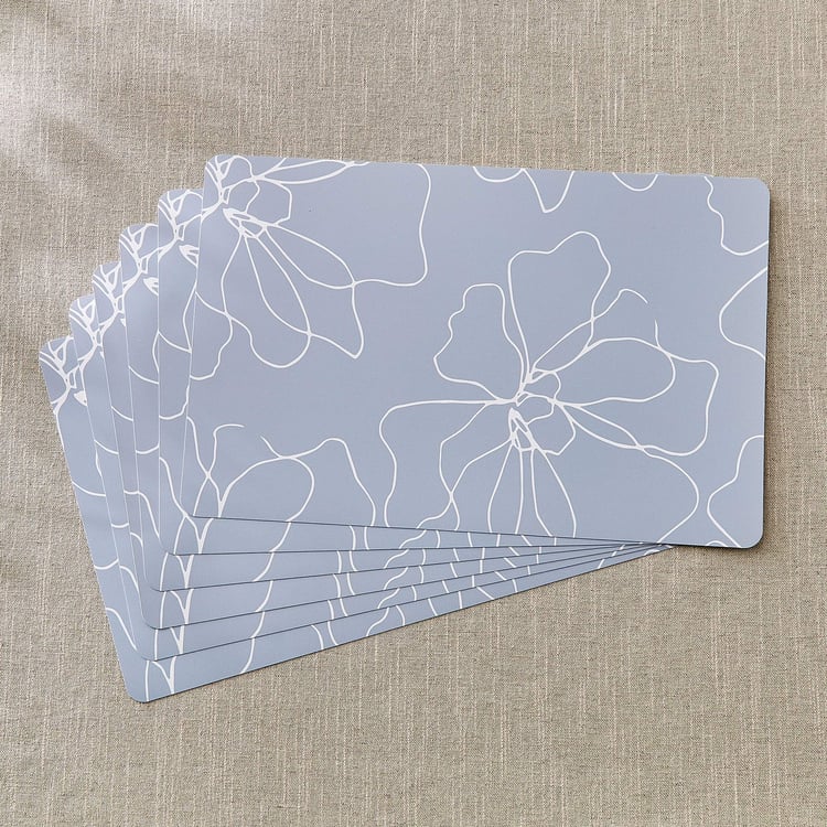 Meadows Theme Set of 6 PVC Floral Print Placemats