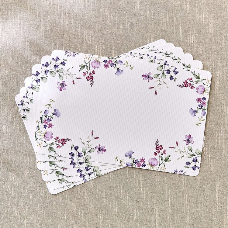 Meadows Theme Set of 6 PVC Floral Print Placemats