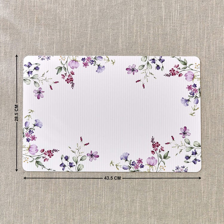 Meadows Theme Set of 6 PVC Floral Print Placemats