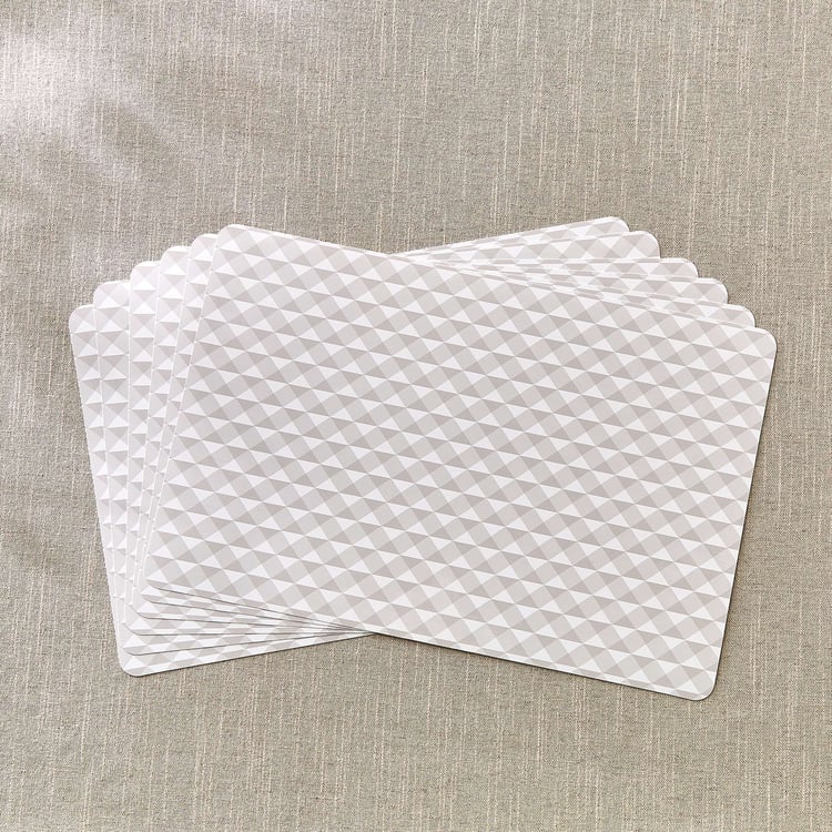 Meadows Theme Set of 6 PVC Chevron Print Placemats