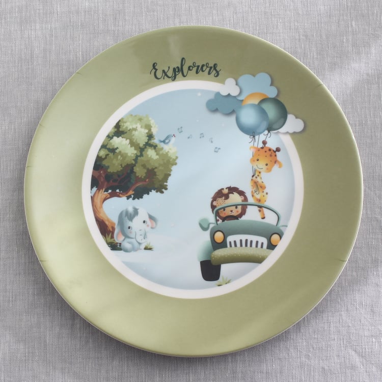 Slate Kids Safari Melamine Printed Dinner Plate - 27cm