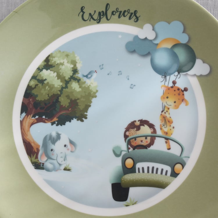 Slate Kids Safari Melamine Printed Dinner Plate - 27cm