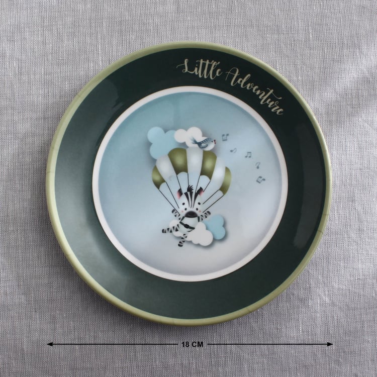 Slate Kids Safari Melamine Printed Side Plate - 18cm