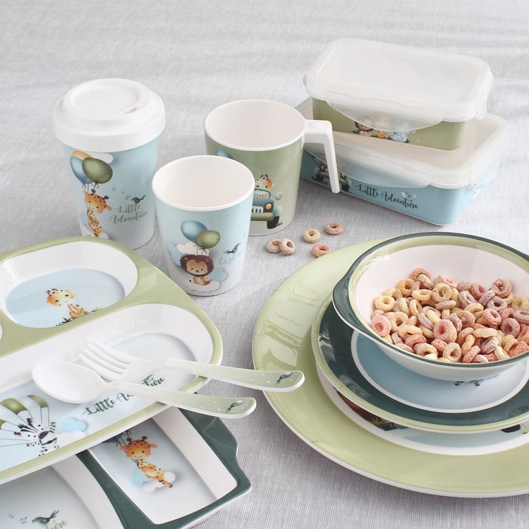Slate Kids Safari 2Pcs Melamine Printed Spoon and Fork Set