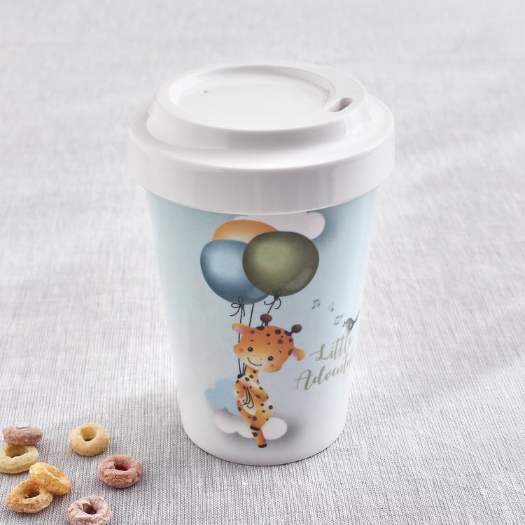 Slate Kids Safari Melamine Printed Travel Tumbler with Lid - 300ml