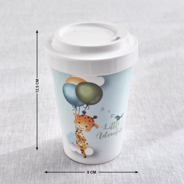 Slate Kids Safari Melamine Printed Travel Tumbler with Lid - 300ml