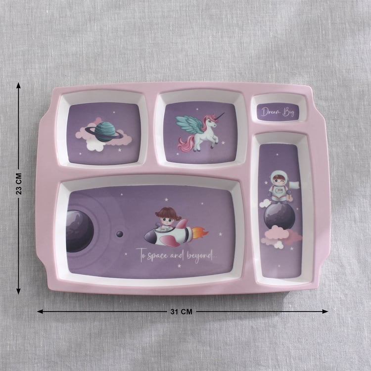 Slate Kids Space Melamine Partition Plate - 31x23cm