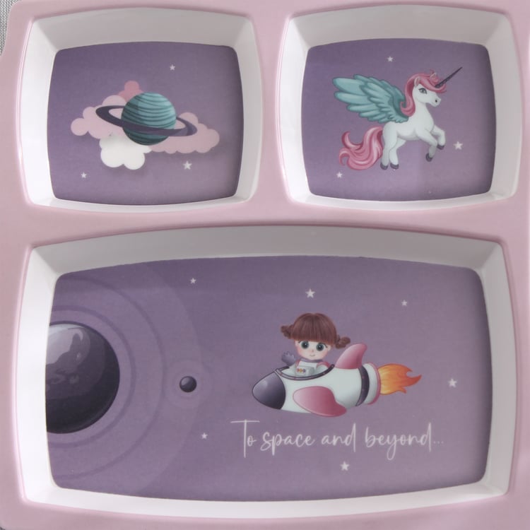 Slate Kids Space Melamine Partition Plate - 31x23cm