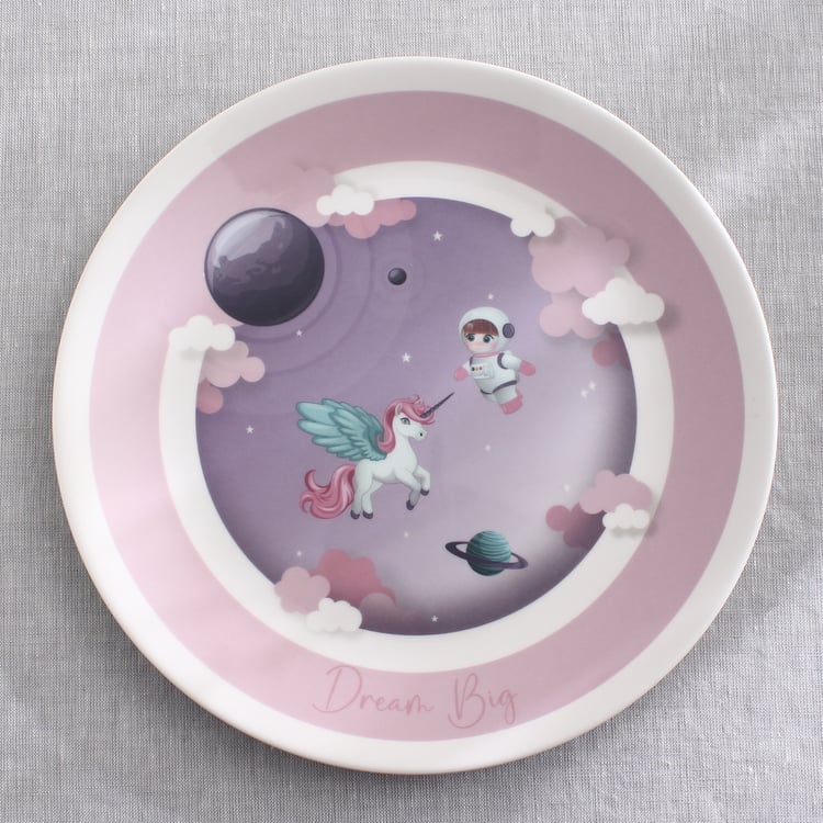 Slate Kids Space Melamine Printed Dinner Plate - 27cm
