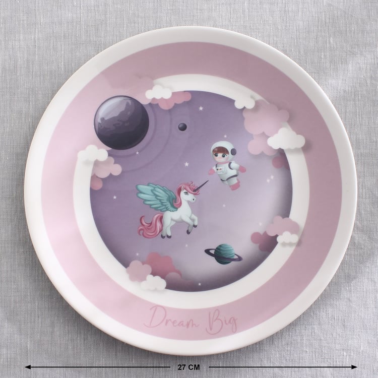 Slate Kids Space Melamine Printed Dinner Plate - 27cm
