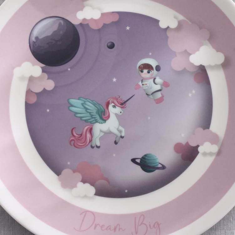 Slate Kids Space Melamine Printed Dinner Plate - 27cm