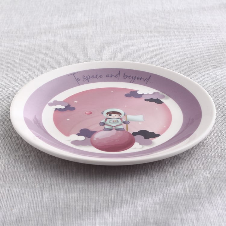 Slate Kids Space Melamine Printed Side Plate - 18cm