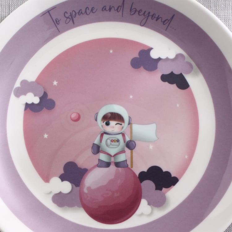 Slate Kids Space Melamine Printed Side Plate - 18cm