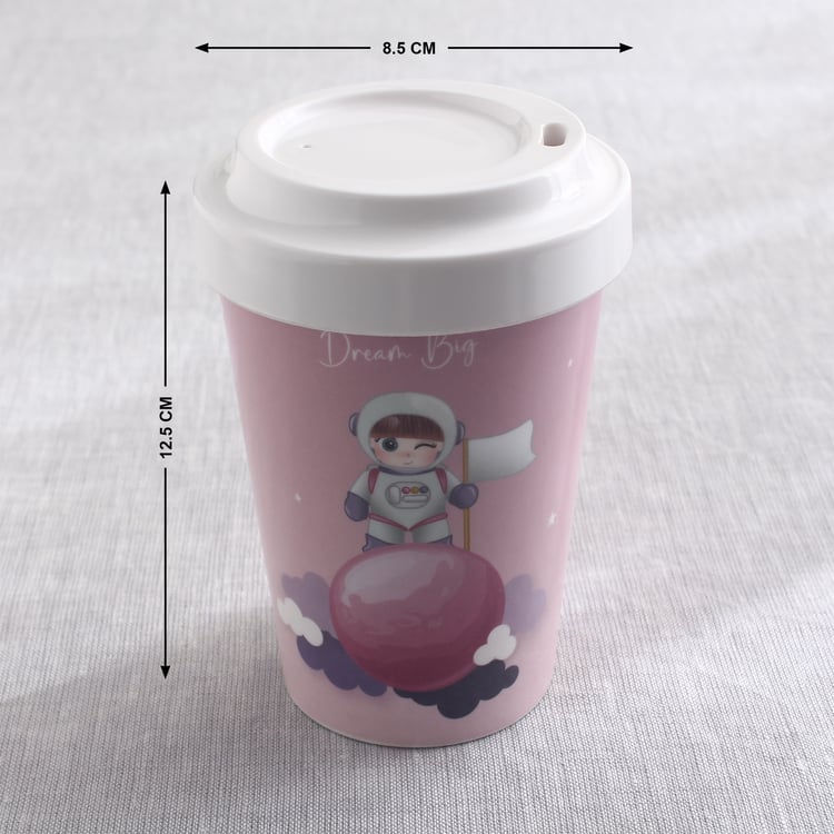Slate Kids Space Melamine Printed Travel Tumbler with Lid - 300ml