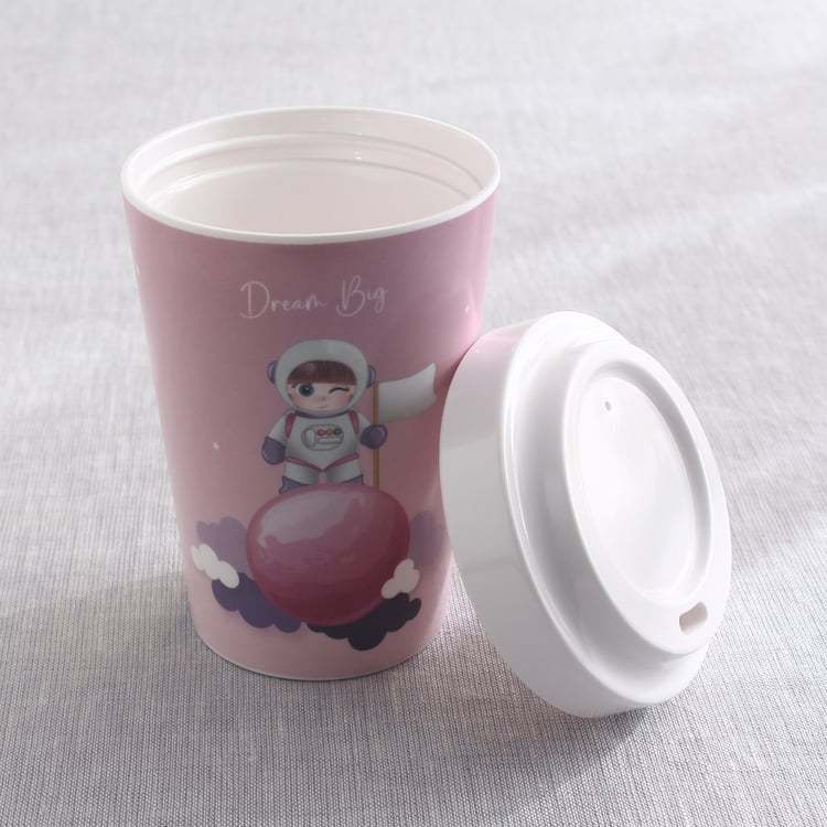 Slate Kids Space Melamine Printed Travel Tumbler with Lid - 300ml