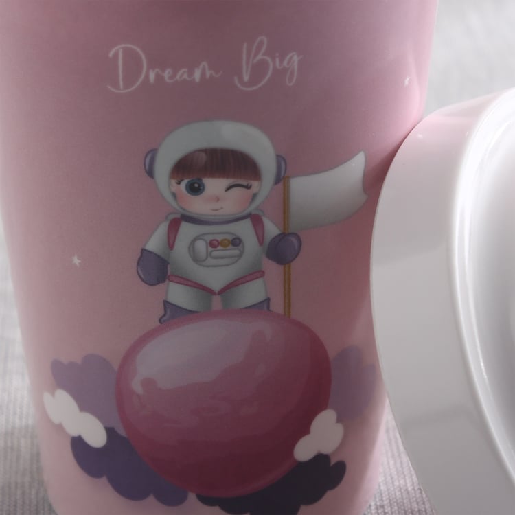 Slate Kids Space Melamine Printed Travel Tumbler with Lid - 300ml