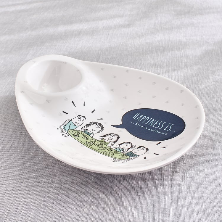 Melina Leonard Set of 2 Melamine Printed Chip and Dip Platter