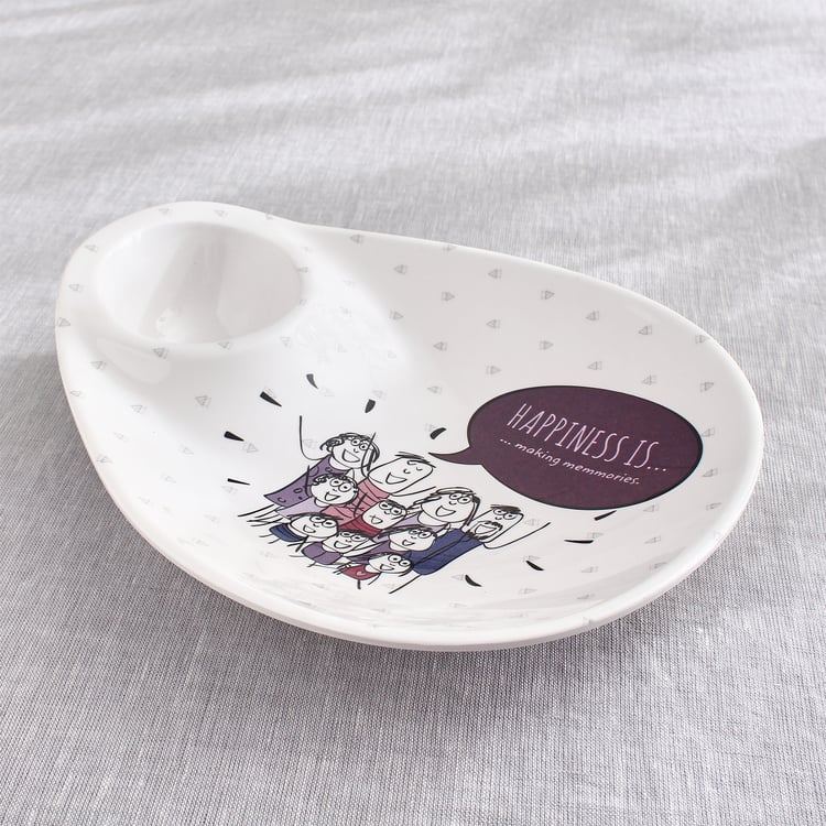 Melina Leonard Set of 2 Melamine Printed Chip and Dip Platter