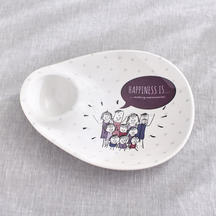Melina Leonard Set of 2 Melamine Printed Chip and Dip Platter
