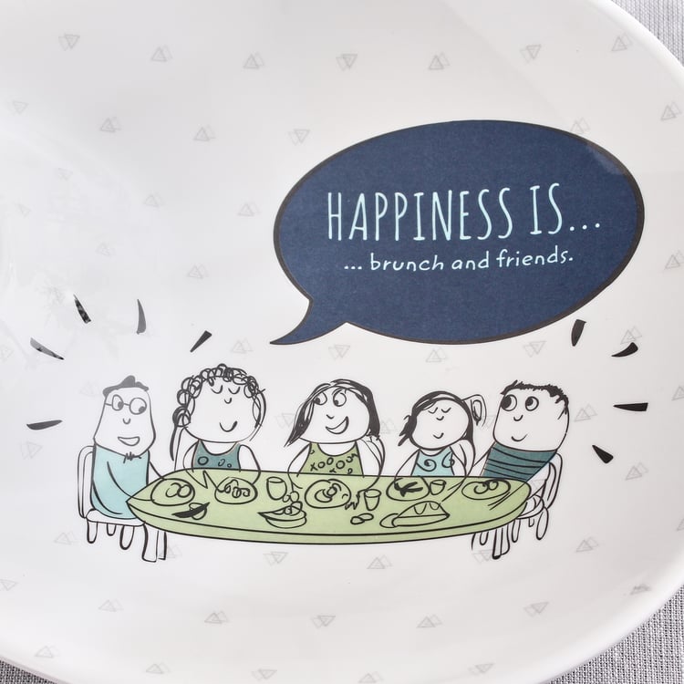 Melina Leonard Set of 2 Melamine Printed Chip and Dip Platter