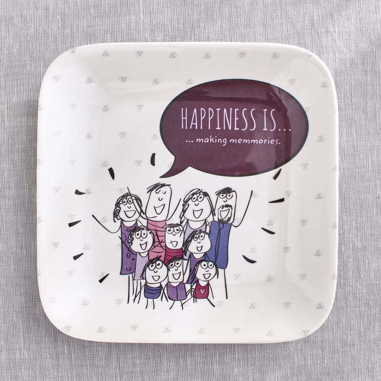 Melina Leonard Set of 4 Melamine Printed French Platter - 19cm