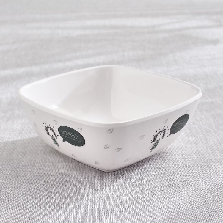 Melina Leonard Set of 4 Melamine Printed Snack Bowls - 470ml