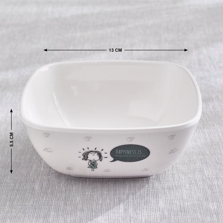 Melina Leonard Set of 4 Melamine Printed Snack Bowls - 470ml