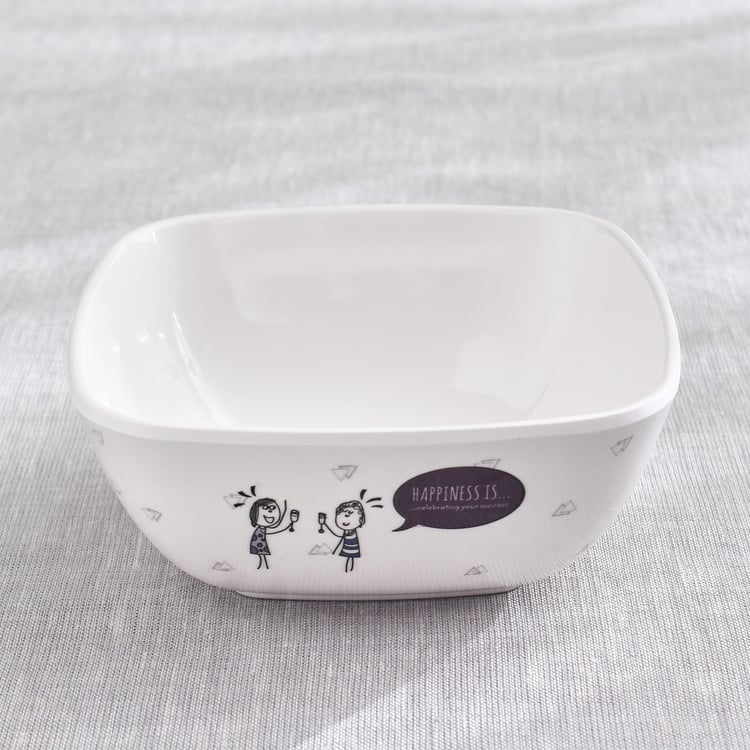 Melina Leonard Set of 4 Melamine Printed Snack Bowls - 470ml