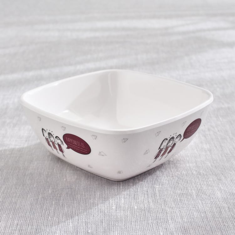 Melina Leonard Set of 4 Melamine Printed Snack Bowls - 470ml