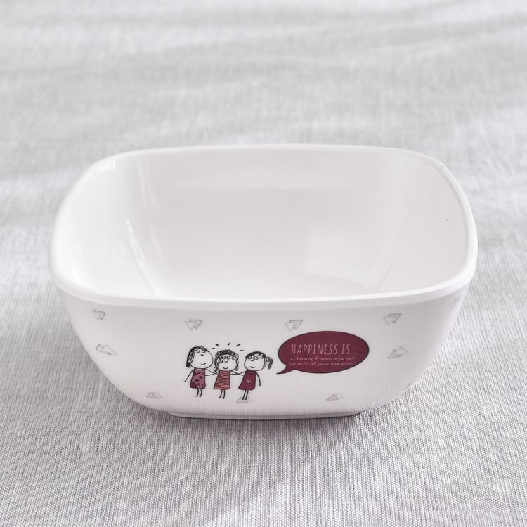 Melina Leonard Set of 4 Melamine Printed Snack Bowls - 470ml