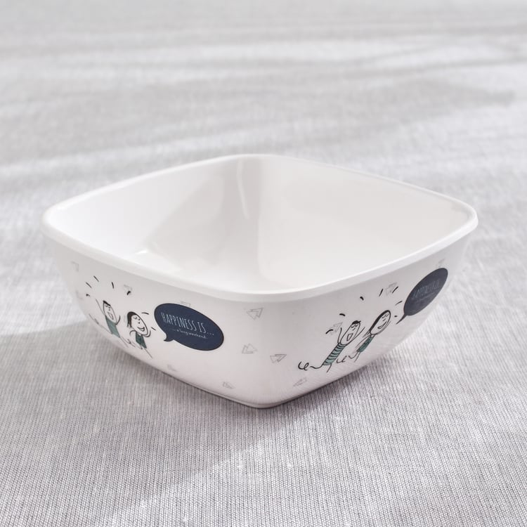 Melina Leonard Set of 4 Melamine Printed Snack Bowls - 470ml