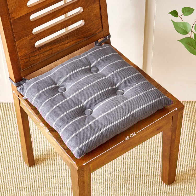 Poise Thread Striped Chair Pad - 40x40cm