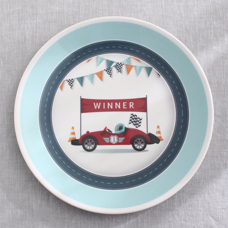 Slate Kids Car Melamine Printed Dinner Plate - 27cm