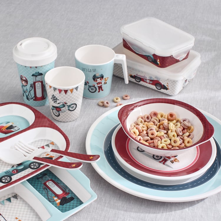 Slate Kids Car Melamine Printed Dinner Plate - 27cm
