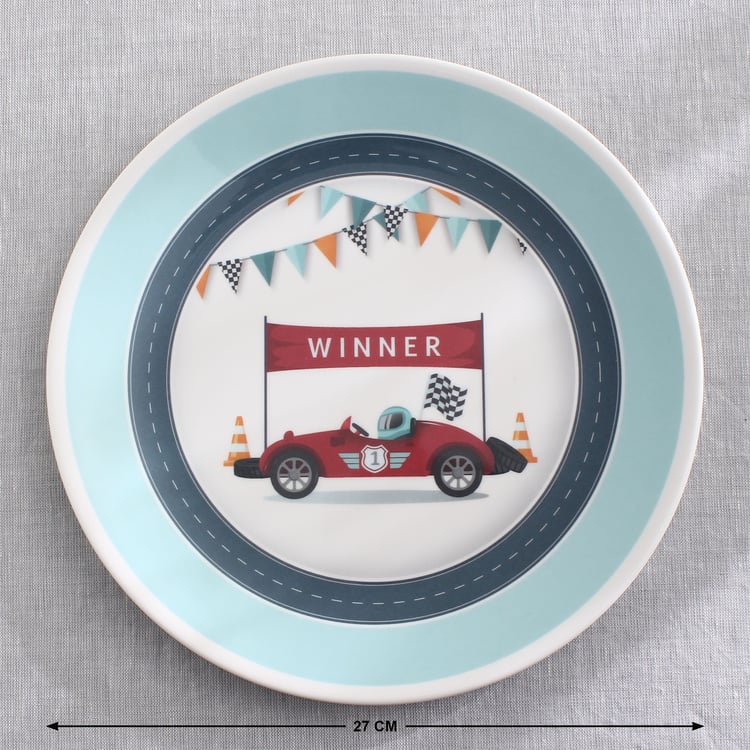 Slate Kids Car Melamine Printed Dinner Plate - 27cm