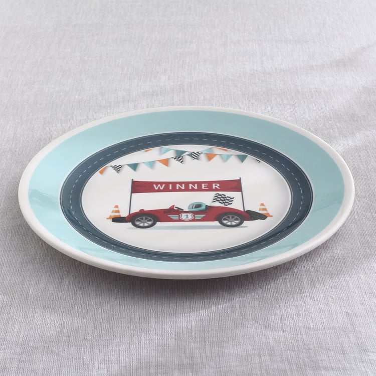 Slate Kids Car Melamine Printed Dinner Plate - 27cm