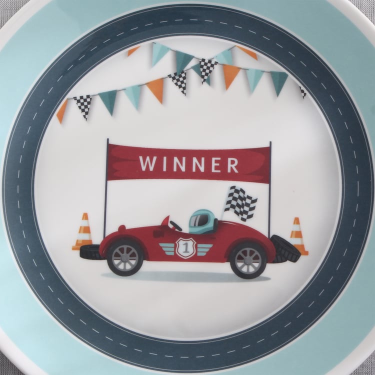 Slate Kids Car Melamine Printed Dinner Plate - 27cm